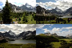 02 Mount Assiniboine, Lake Magog, The Nublet, Nub Peak, Golden Mountain From Helicopter Just After Taking Off From The Lake Magog Helipad.jpg